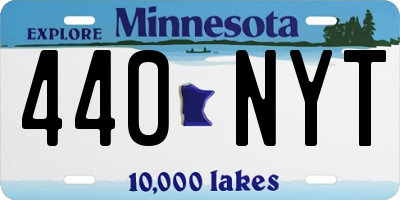 MN license plate 440NYT