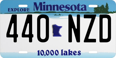 MN license plate 440NZD