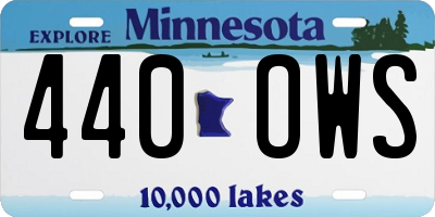 MN license plate 440OWS