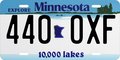 MN license plate 440OXF