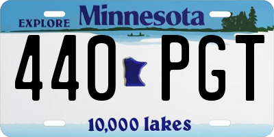 MN license plate 440PGT