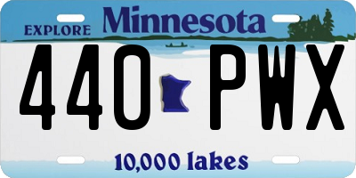 MN license plate 440PWX