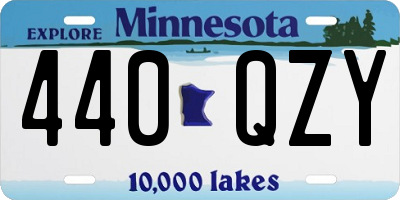 MN license plate 440QZY