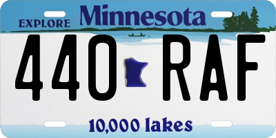 MN license plate 440RAF