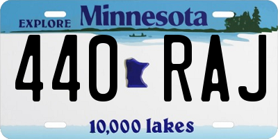 MN license plate 440RAJ