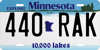 MN license plate 440RAK