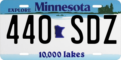 MN license plate 440SDZ