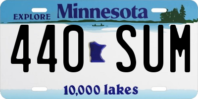 MN license plate 440SUM
