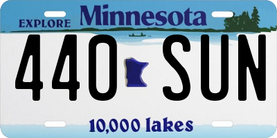 MN license plate 440SUN