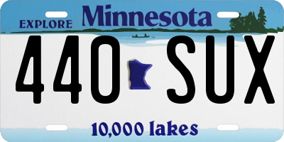 MN license plate 440SUX
