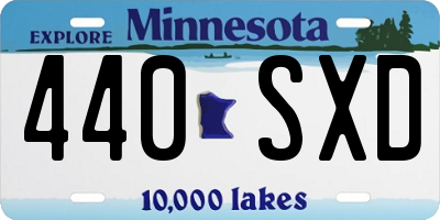 MN license plate 440SXD