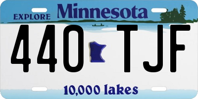 MN license plate 440TJF