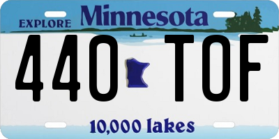 MN license plate 440TOF