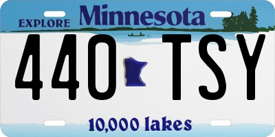 MN license plate 440TSY