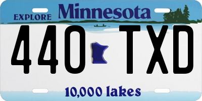 MN license plate 440TXD