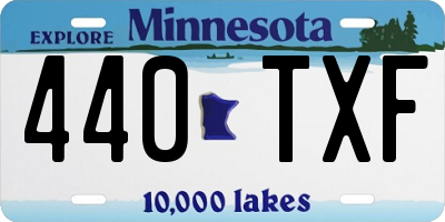 MN license plate 440TXF