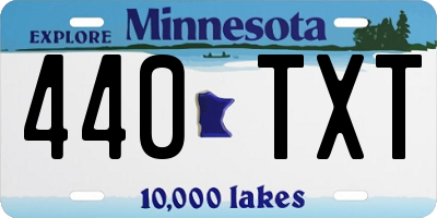 MN license plate 440TXT