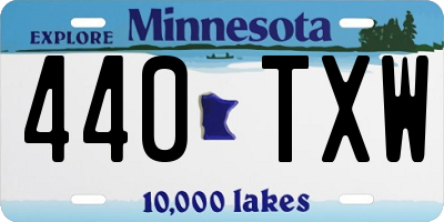 MN license plate 440TXW
