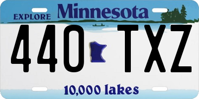 MN license plate 440TXZ