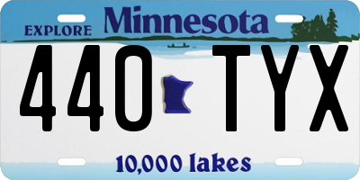 MN license plate 440TYX