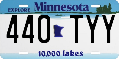 MN license plate 440TYY