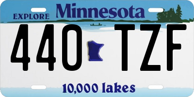 MN license plate 440TZF