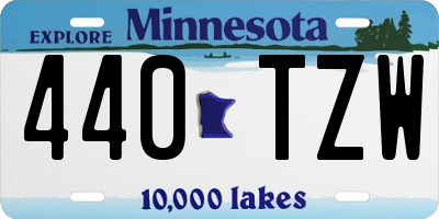 MN license plate 440TZW