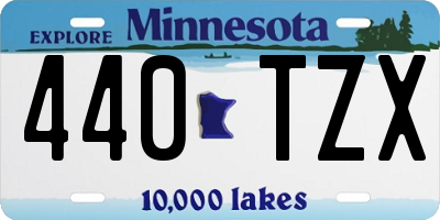 MN license plate 440TZX