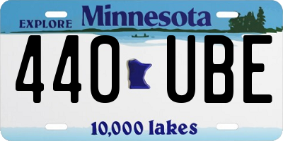 MN license plate 440UBE