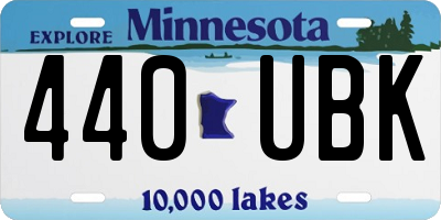 MN license plate 440UBK