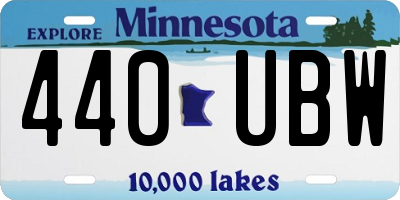 MN license plate 440UBW