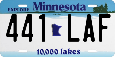 MN license plate 441LAF