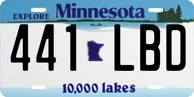 MN license plate 441LBD