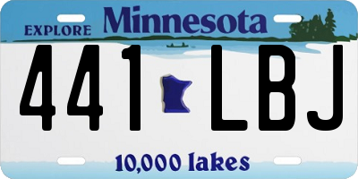 MN license plate 441LBJ