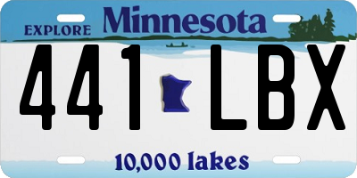 MN license plate 441LBX