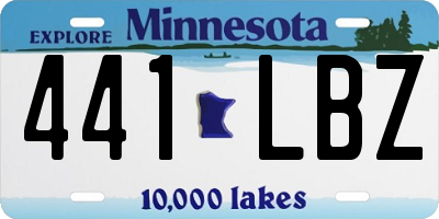 MN license plate 441LBZ