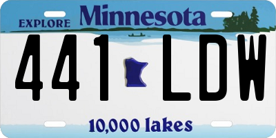MN license plate 441LDW