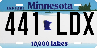MN license plate 441LDX