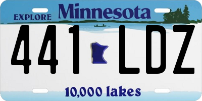 MN license plate 441LDZ