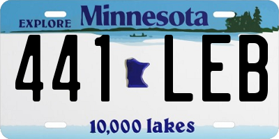 MN license plate 441LEB