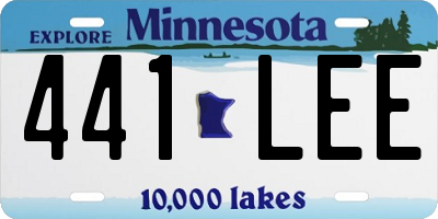 MN license plate 441LEE