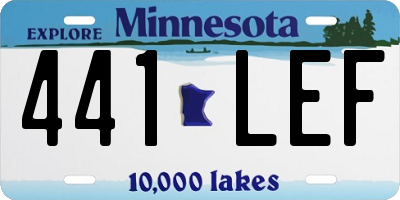 MN license plate 441LEF