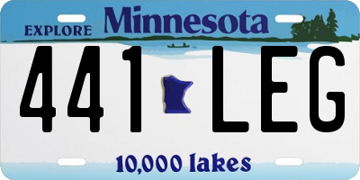 MN license plate 441LEG