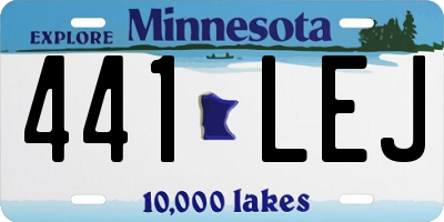 MN license plate 441LEJ