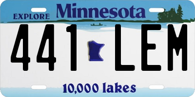 MN license plate 441LEM