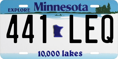 MN license plate 441LEQ