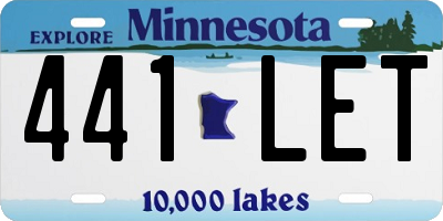 MN license plate 441LET