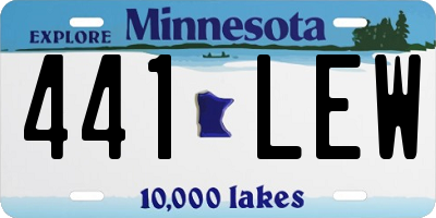 MN license plate 441LEW