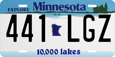 MN license plate 441LGZ
