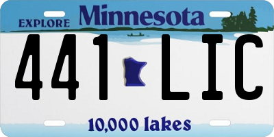 MN license plate 441LIC